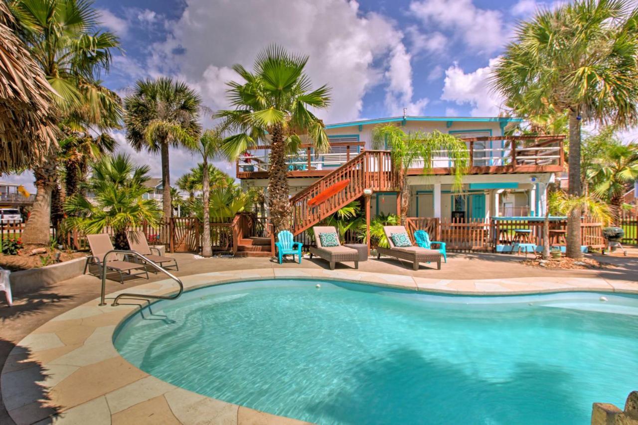 Under The Palms- Galveston Home With Private Pool! Exterior photo